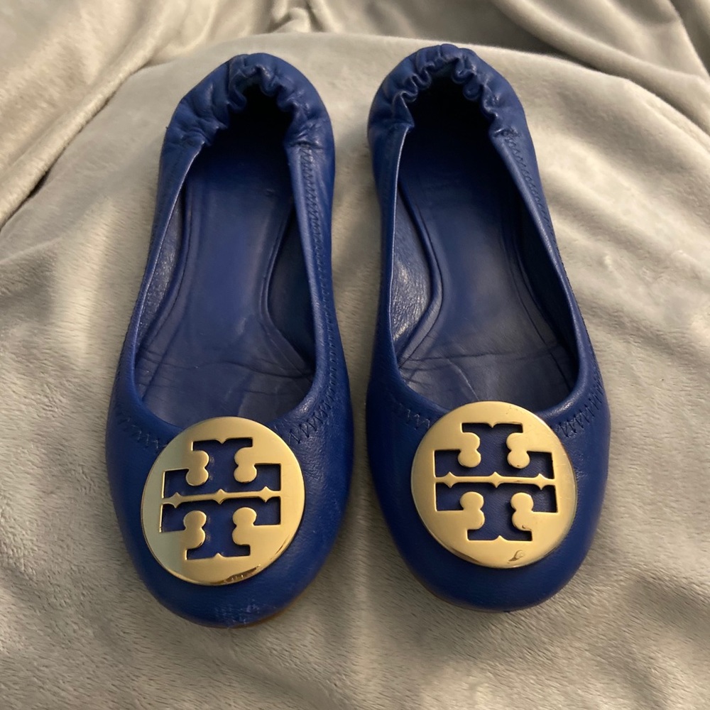 Cobalt blue Tory Burch Minnie Ballet Flat